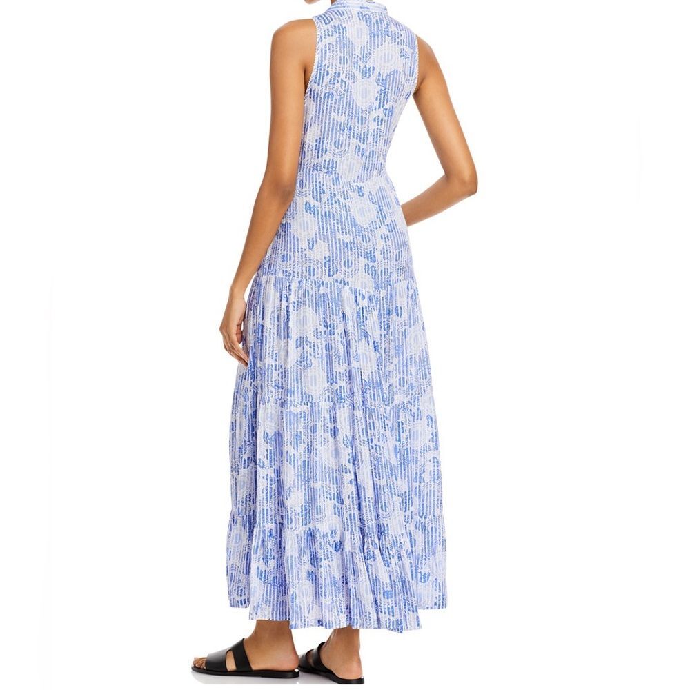 Poupette St. Barth Nana Printed Maxi Dress Revolve Blue Begonia, NWT, Size L - Picture 7 of 15